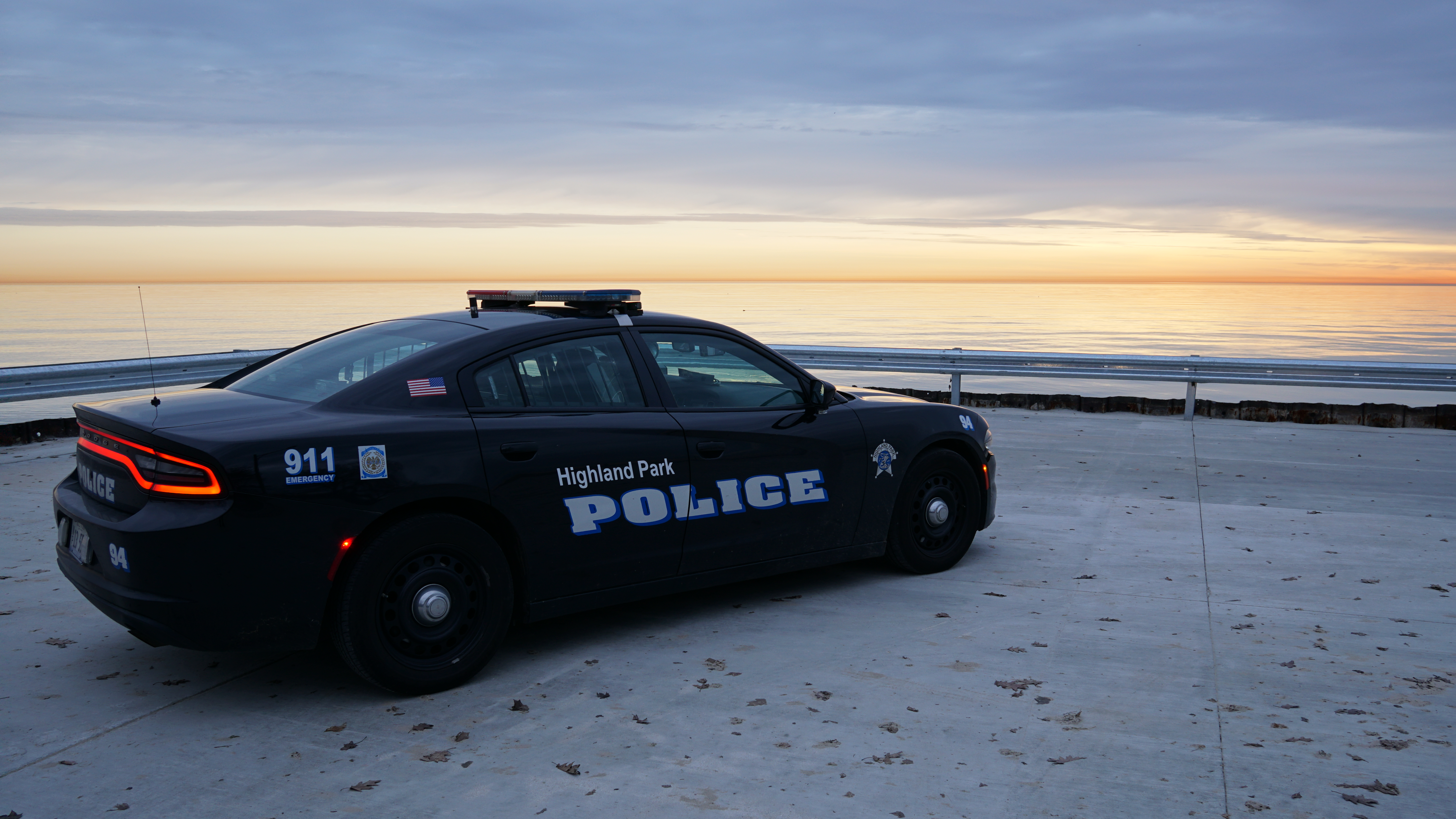 Sunset Police Car